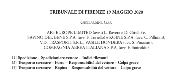 TRIBUNALE DI FIRENZE 19 MAGGIO 2020